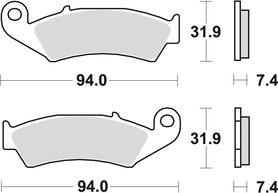TRW ZF brzdové destičky KH125 sintrované OFFROAD HONDA CR 125 / 250 87-94, NX / XR 250 88-95, CR 500 87-94, XR 600 88-99, KAWASAKI KX 125 94-08,
