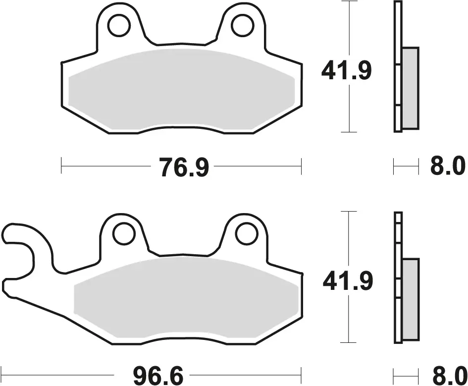 TRW MOTO sada brzdových destiček, kotoučová brzda ATK 250 250 LC, AC 94-95, 260 260 LC 95, 406 406 94-95, CROSS 605 COUNTRY, 350 COUNTRY 94-95, ENDURO
