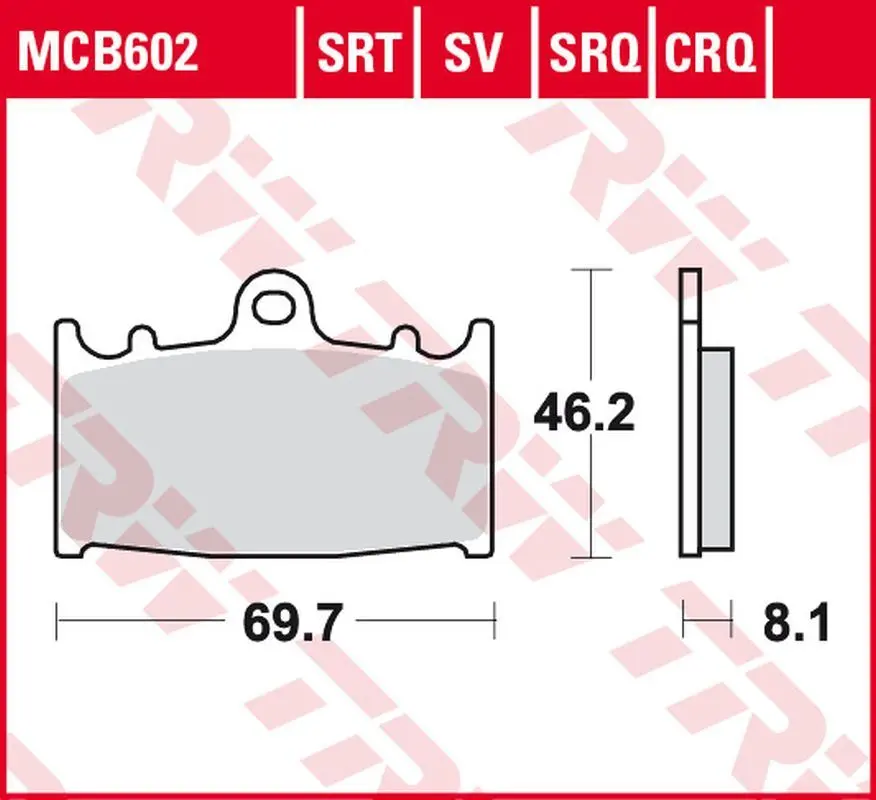 TRW ZF brzdové destičky KH158 karbonové závodní HUSABERG FS 450 03-05, FS 650 01-05, KAWASAKI ZZR 500 90-05, SUZUKI RGV 250 91-95, GSX-R 400 88-90,
