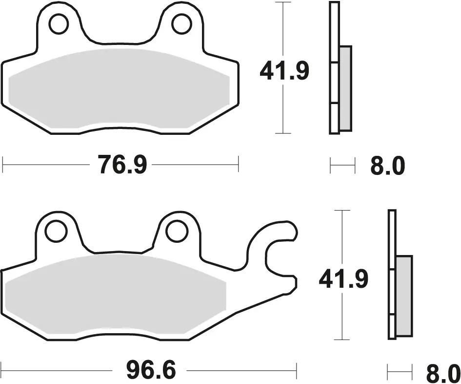 TRW ZF brzdové destičky KH165 sintrované OFFROAD HONDA NSR 50 93-96, CB 125F 14-16, KAWASAKI EX 250 07-17, KLF 300 89-07, SUZUKI DR 250 82-87, DR 800