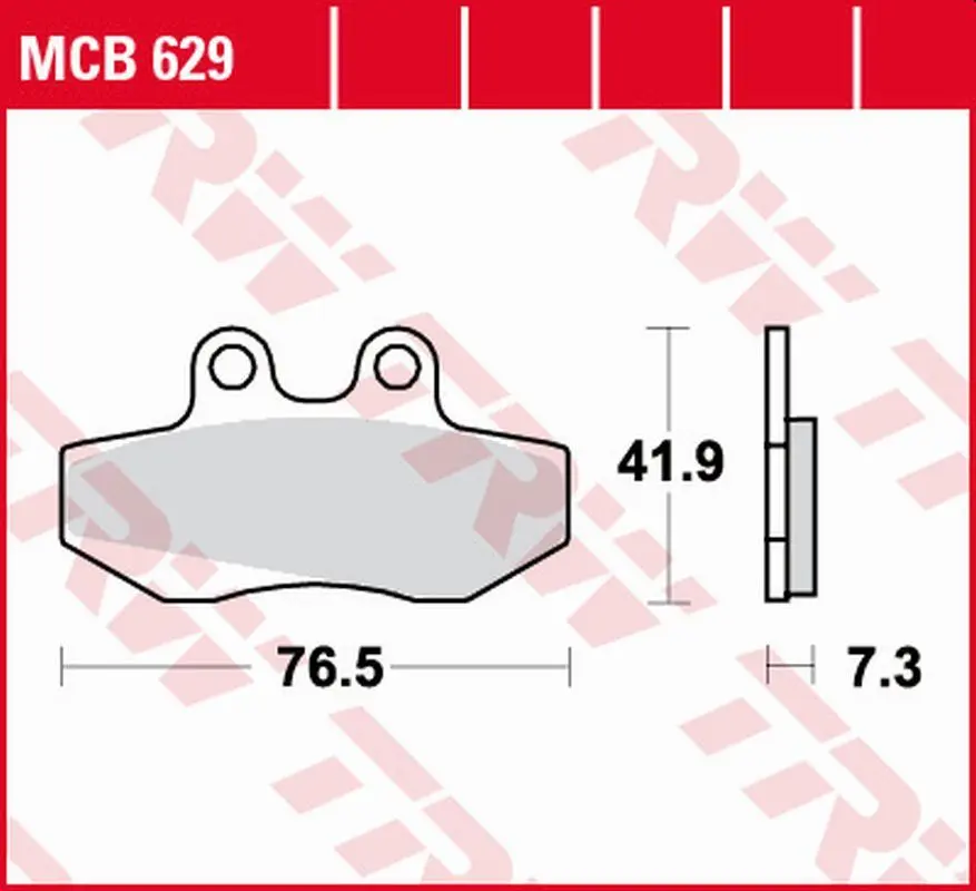 TRW ZF brzdové destičky KH256 organické APRILIA RX 50 91-94, RED ROSE 125 90-95, BETA RR 50 99-06, RIEJU MRX/SMX 50/125 02-10, SHERCO 50 ENDURO 02-07