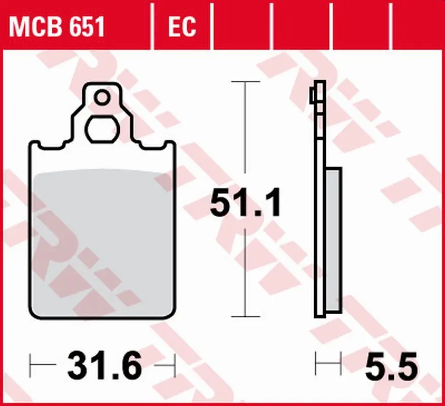 TRW ZF brzdové destičky KH156 ECO organické CAGIVA BLUES/PRIMA/SUPER CITY 50 93-95, PIAGGIO QUARTZ 50 92-96, SKR 125/150 SKIPPER 94-97, VESPA PX 150