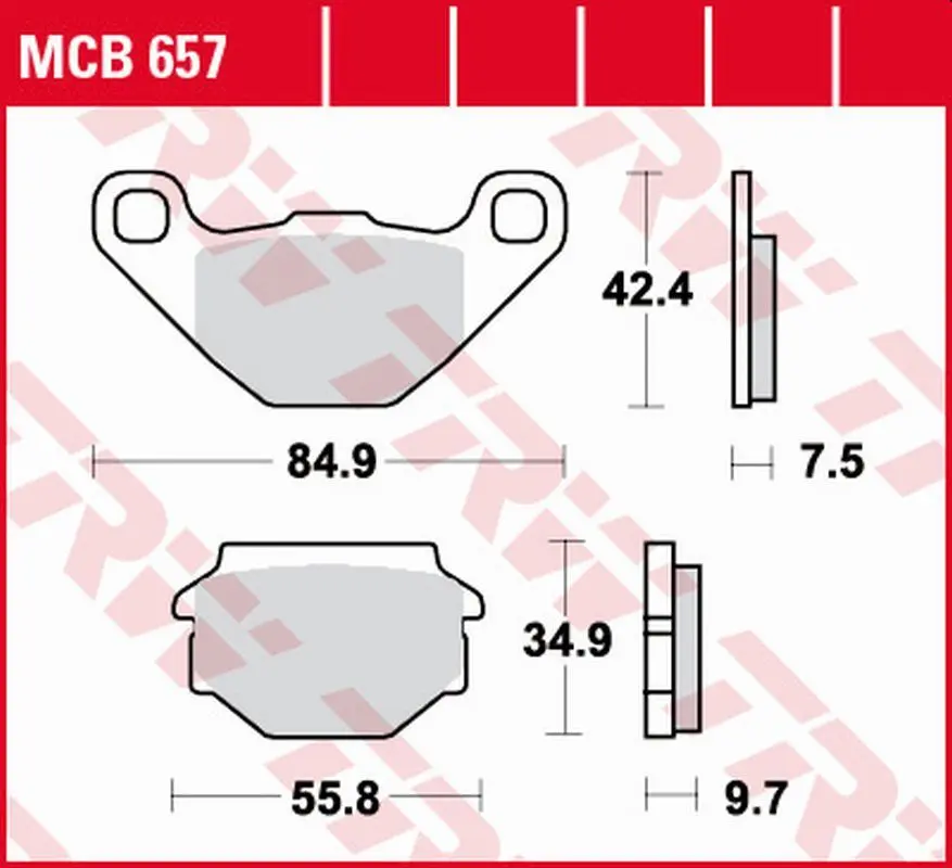 TRW MOTO sada brzdových destiček, kotoučová brzda APRILIA ETX 125 98, MX 125 04, MOTO 650 95-99, PEGASO 650, 125, 600 89-96, RX 125 86-95, SX 125