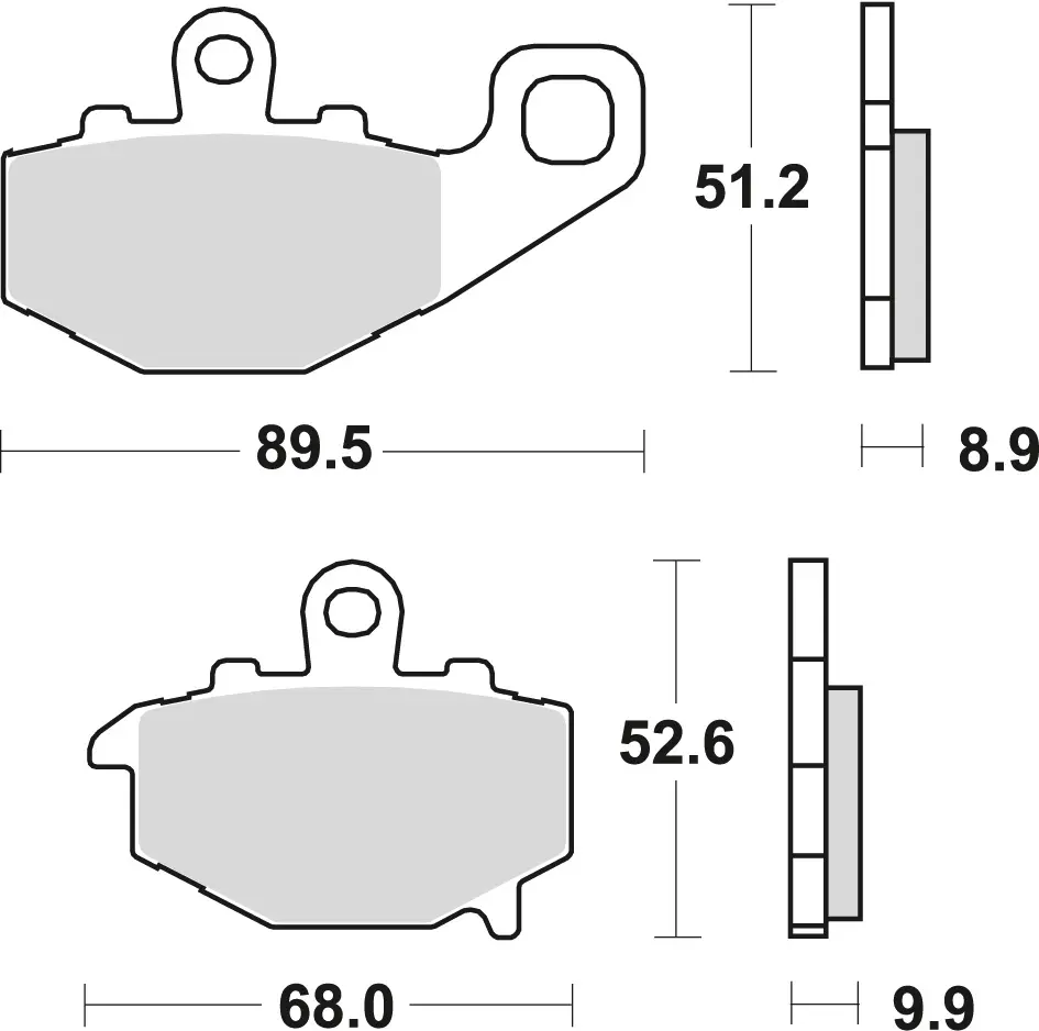 TRW ZF brzdové destičky KH192 organické KAWASAKI ZX6R 600 94-16, ZX6R 636 02-06, ER6 06-16, VERSYS 650 07-14, Z 750 04-06, ZX9R 94-04, Z 1000 / SX