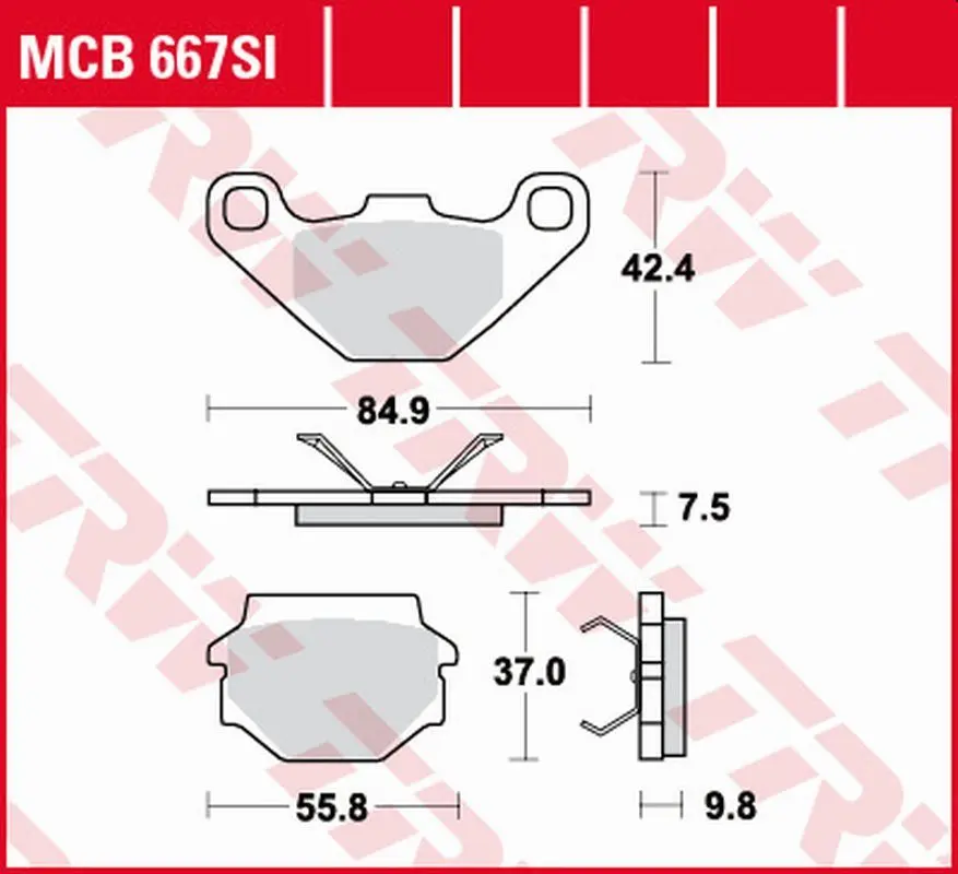 TRW ZF brzdové destičky KH067 sintrované OFFROAD APRILIA MX 125 03-07, RX 125 00-01, CAGIVA WMX 125 89-, zadní (TRW ZF brzdové destičky KH067)