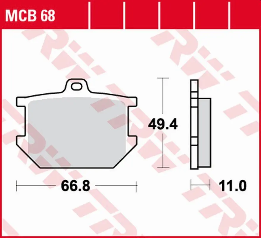 TRW ZF brzdové destičky KH034 organické YAMAHA XS 250 77-80, XS 400 77-82, SR 500 78-87, XJ 650 80-82, XS 650/750 79-83, XS 850 80-82, XV 1000 81-84,