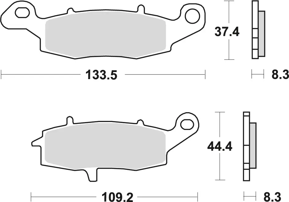 TRW ZF brzdové destičky KH231 organické KAWASAKI ER6 06-16, VERSYS 650 07-14, Z 750, 04-06, ZR7 99-04, W 800 11-, GPZ 1100 95-98, VN 1500 93-04, VN