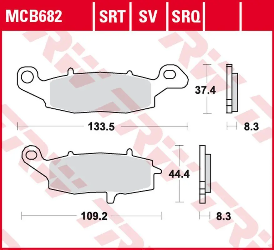 TRW ZF brzdové destičky KH229 sintrované TRACK KAWASAKI NINJA 400 11-, ER-6 06-16, VN 900 06-17, VN 1500/1600 00-08, VN 1700 09-17, SUZUKI GSF 600/650