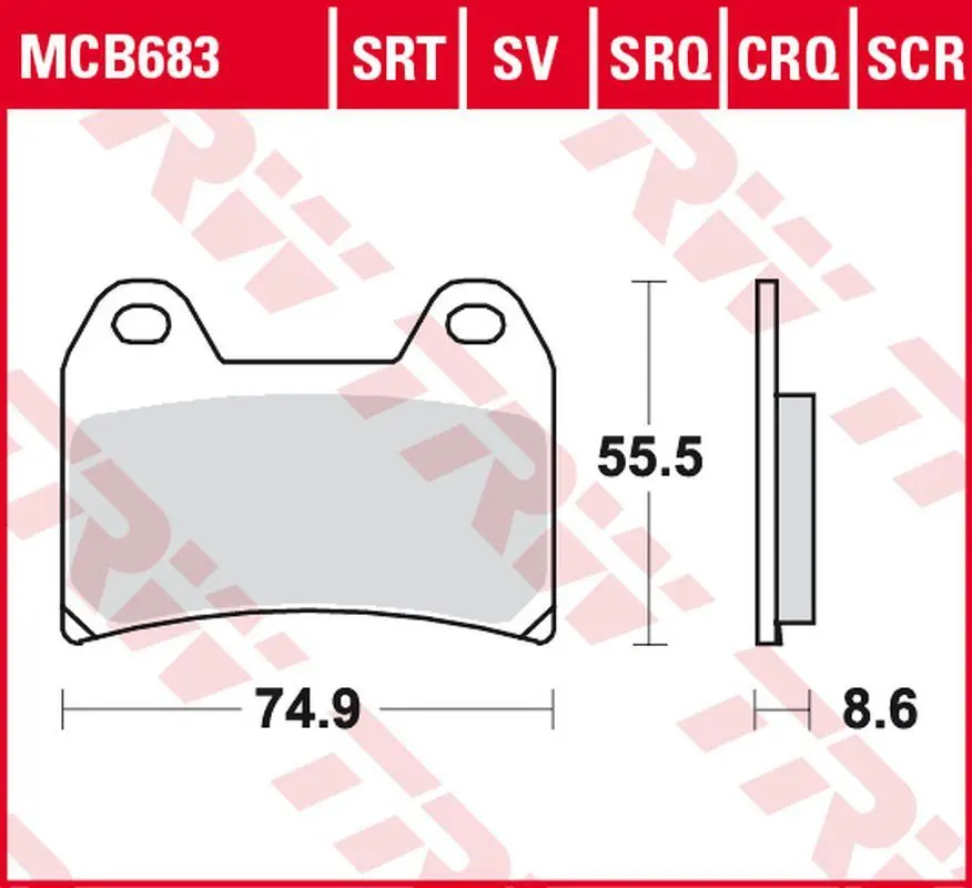 TRW ZF brzdové destičky KH244 karbonové závodní APRILIA RS 250 97-, RSV 1000 MILE/R 98-00, DUCATI 748/800/900/916/996 97-03, KTM SMC 625/660/LC4 640