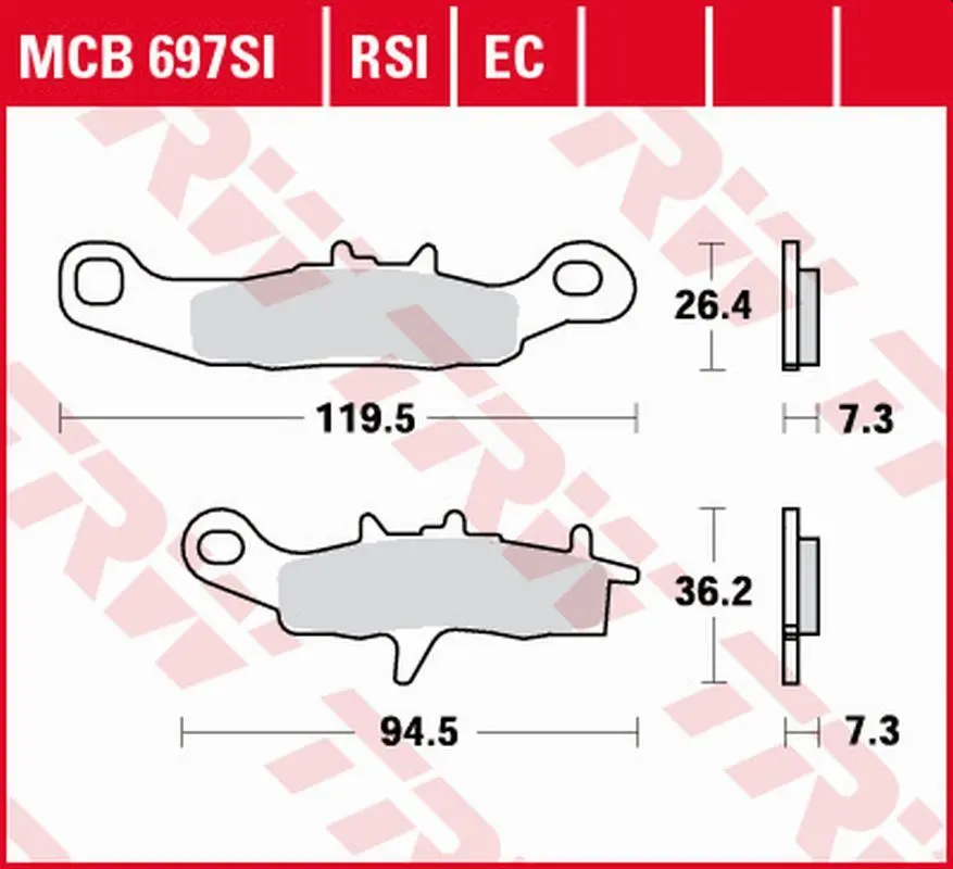 TRW ZF brzdové destičky KH258 sintrované OFFROAD KAWASAKI KX 80/85 97-, KX 100 97-09, KLR 250 99-12, SUZUKI RM 85 05-, přední ( )