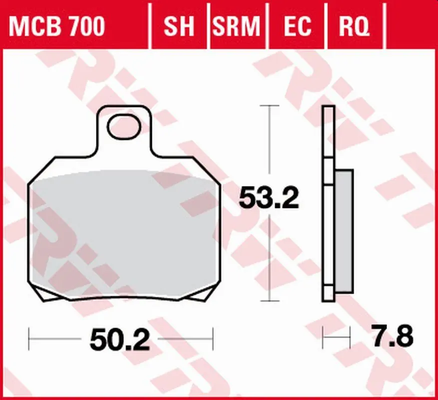 TRW ZF brzdové destičky KH266 ECO organické DERBI GPR 50 03-16, SENDA 50 07-17, GP1 125 06-11, PEUGEOT CITY STAR 10-, SUZUKI UH 125/150 BURGMAN 02-06,