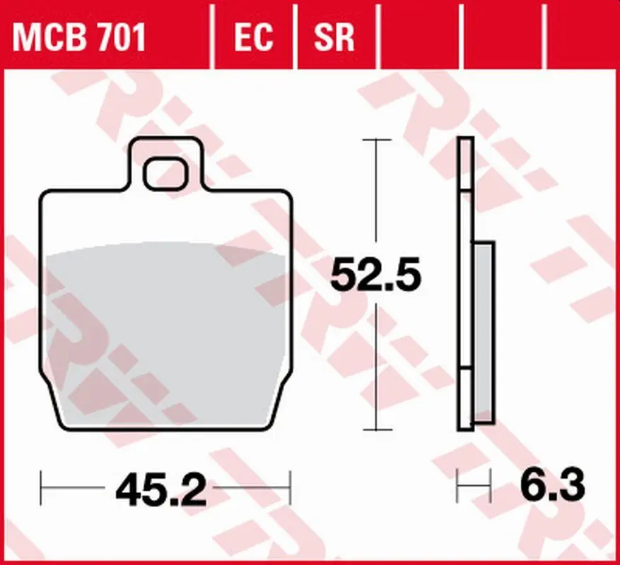 TRW ZF brzdové destičky KH268 ECO organické YAMAHA NS 50 AEROX 13-, YQ 50 AEROX 97-12, přední, YAMAHA EW 50 SLIDER 00-06, MBK 350 QUADRO 3/QUADRO 4