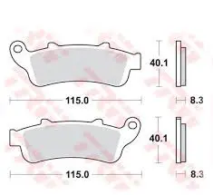 TRW ZF brzdové destičky KH261 KH281 organické HONDA NT 650 V 02-05, VFR 800 98-05, XL 1000 V 99-03 STX 1300 02-08, GL 1800 01-16, VTX 1800 01-08