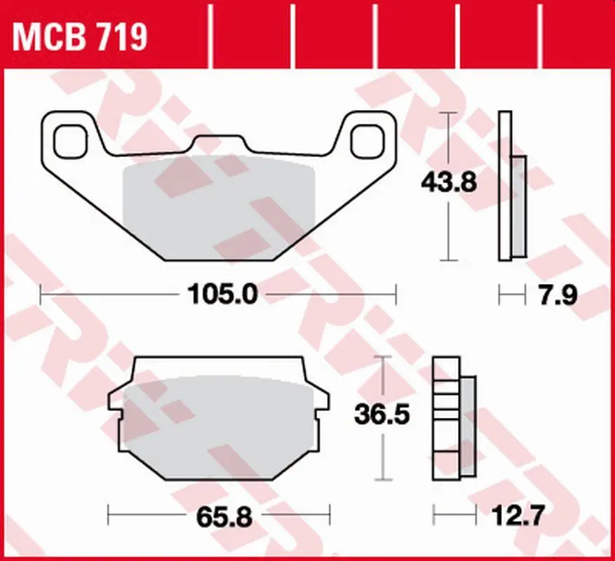 TRW ZF brzdové destičky KH297 organické SACHS HUSKY 125 97-, SYM HUSKY 125 99-05, HUSKY 150 99-, přední (TRW ZF brzdové destičky KH297 organické)
