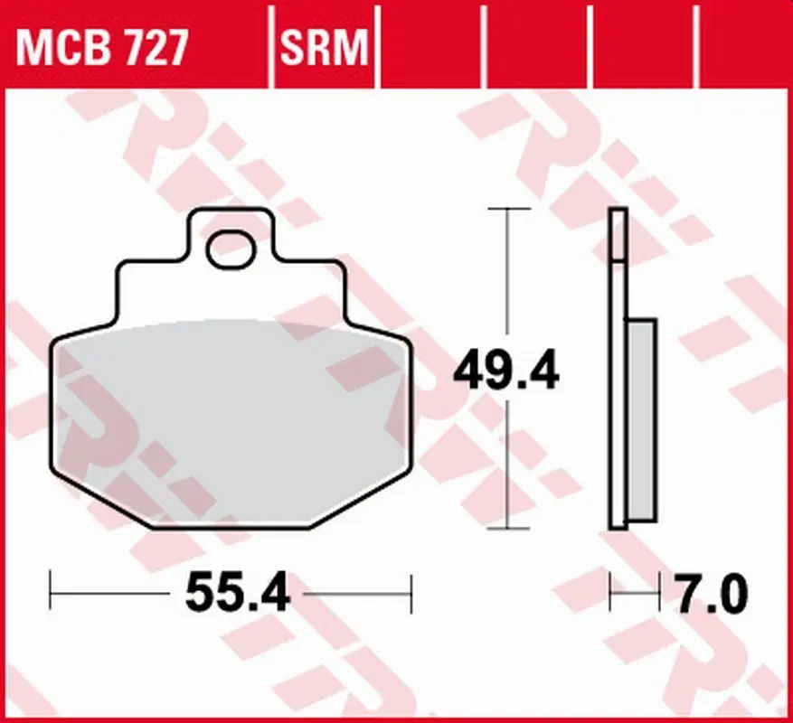TRW ZF brzdové destičky KH321 organické BENELLI ADIVA 125/150 00-06, PIAGGIO GTX/HEXAGON 125 00-03, VESPA GTS 07-, GTV 125 07-09, GTS 150 17-,