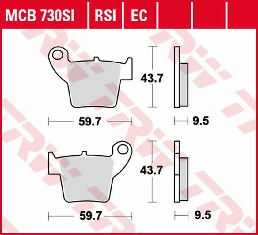 TRW ZF brzdové destičky KH346 organické HONDA CR 125 / 250 02-07, CRF 450 02-17, zadní (TRW ZF brzdové destičky KH346 organické HONDA CR 125 / 250)
