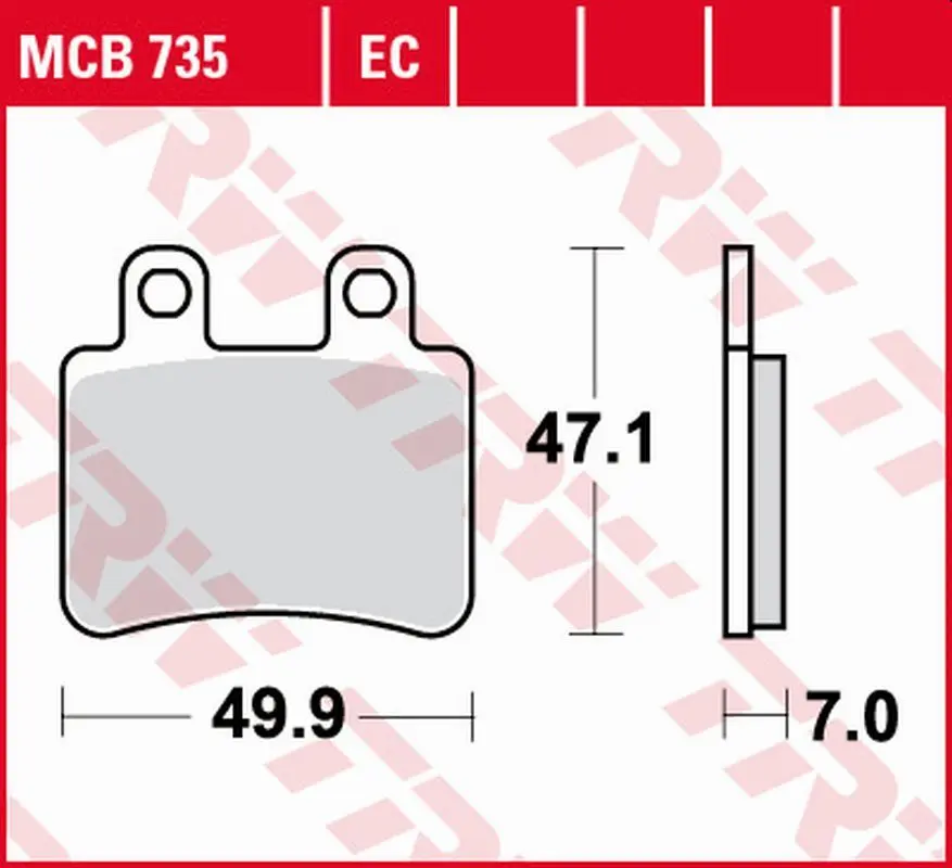 TRW ZF brzdové destičky KH350 ECO organické DERBI SENDA 07-16, CROSS CITY 125 07-16, SENDA 125 04-14, PEUGEOT ELYSTAR 50/125/150 02-07, GEOPOLIS