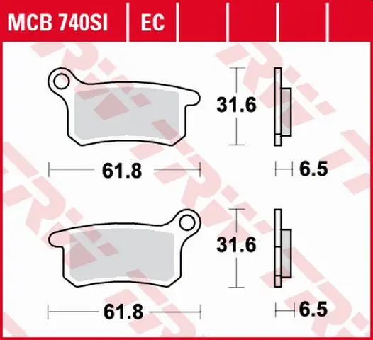 TRW ZF brzdové destičky KH357 sintrované OFFROAD KTM SX 65 02-22, SX 85 03-11, přední/zadní (TRW ZF brzdové destičky KH357 sintrované OFFROAD KTM SX)