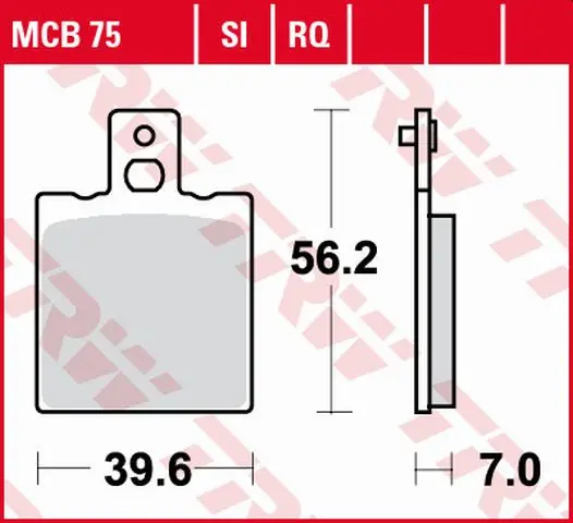 TRW ZF brzdové destičky KH47 organické APRILIA AF-1 / ET 50 87-90, AF-1 125 88-92, RS 250 95-02, YAMAHA SZR 660 95-98, zadní (TRW ZF brzdové destičky)