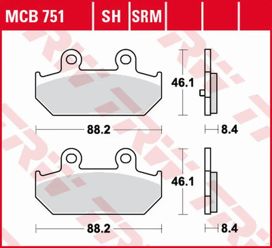 TRW ZF brzdové destičky KH412 sintrované SUZUKI AN 250 SKY WAVE 07-08, AN 400 BURGMAN 07-, AN 650 BURGMAN 04-, zadní (TRW ZF brzdové destičky KH412)