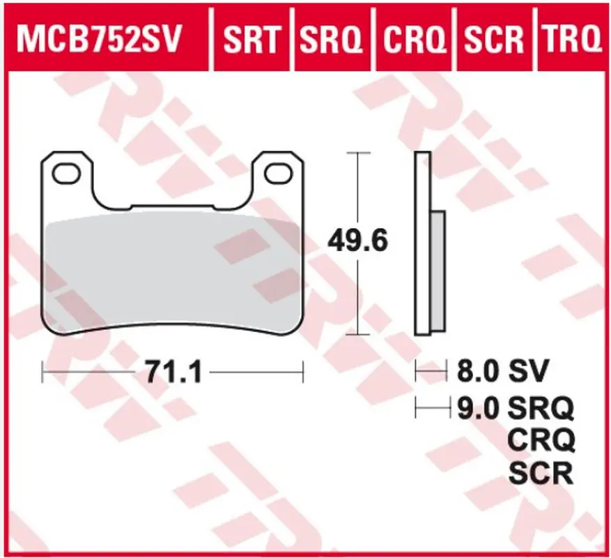 TRW ZF LUCAS brzdové destičky KH379 sintrované závodní výkonné na dráhu (nahrazuje MCB752SRQ) (TRW ZF LUCAS brzdové destičky KH379 sintrované závodní)