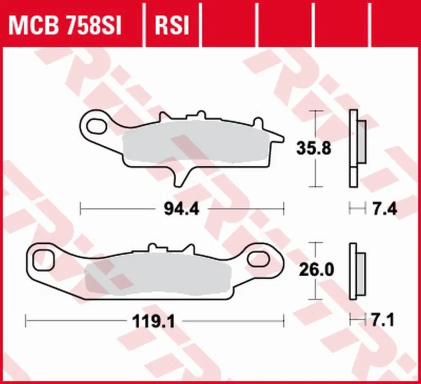 TRW ZF brzdové destičky KH342 sintrované OFFROAD KAWASAKI KFX 450 / 700 04-14, KVF 700 04-06, přední ( )