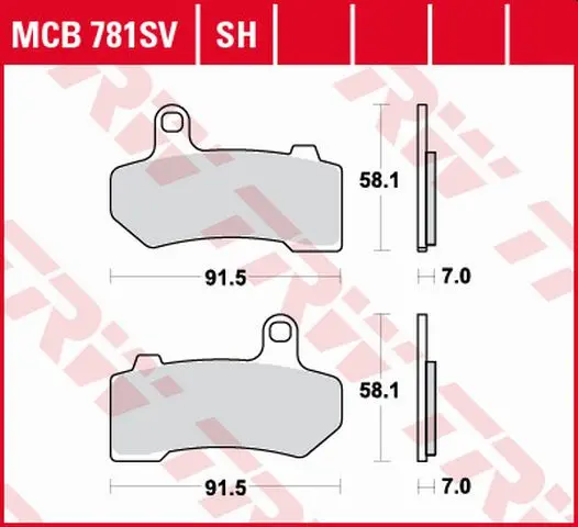 TRW Sada brzdových destiček, kotoučová brzda MCB781SH
