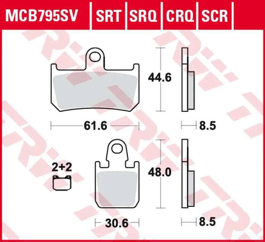 TRW ZF brzdové destičky KH442/4 karbonové závodní YAMAHA YZF R1 06-14, MT-01 1700 05-12, XV 1700 V-MAX 09-16 přední (TRW ZF brzdové destičky KH442/4)