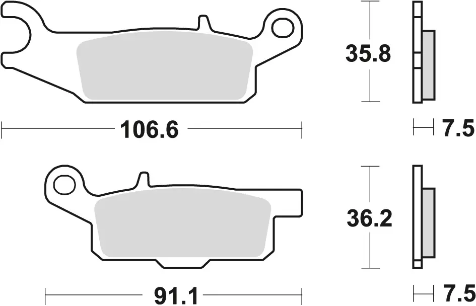 TRW ZF brzdové destičky KH444 sintrované OFFROAD YAMAHA RAPTOR YFM 250 08-20, GRIZZLY YFM 550 09-20, GRIZZLY YFM 700 07-20, pravý přední (TRW ZF)
