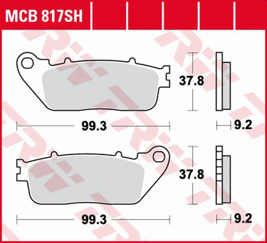 TRW ZF brzdové destičky KH488 sintrované STREET HONDA VFR 800F 14-, VFR 800X CROSSRUNNER 11-, CB 1000R 08-16, VFR 1200F 10-16 zadní (TRW ZF brzdové)