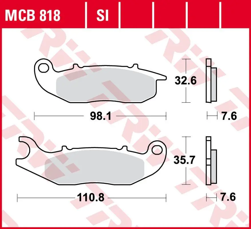 TRW ZF brzdové destičky KH465 sintrované OFFROAD AJP PR3/PR4/PR5 13-,DERBI TERRA/CITY CROSS 125 08-16, HONDA CRF 250L/M/R 13-, PIAGGIO LIBERTY/MEDLEY