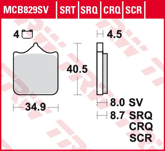 TRW ZF brzdové destičky KH499/4 sintrované STREET BMW S 1000 RR 09-, přední (TRW ZF brzdové destičky KH499/4 sintrované STREET BMW S 1000 RR 09-,)