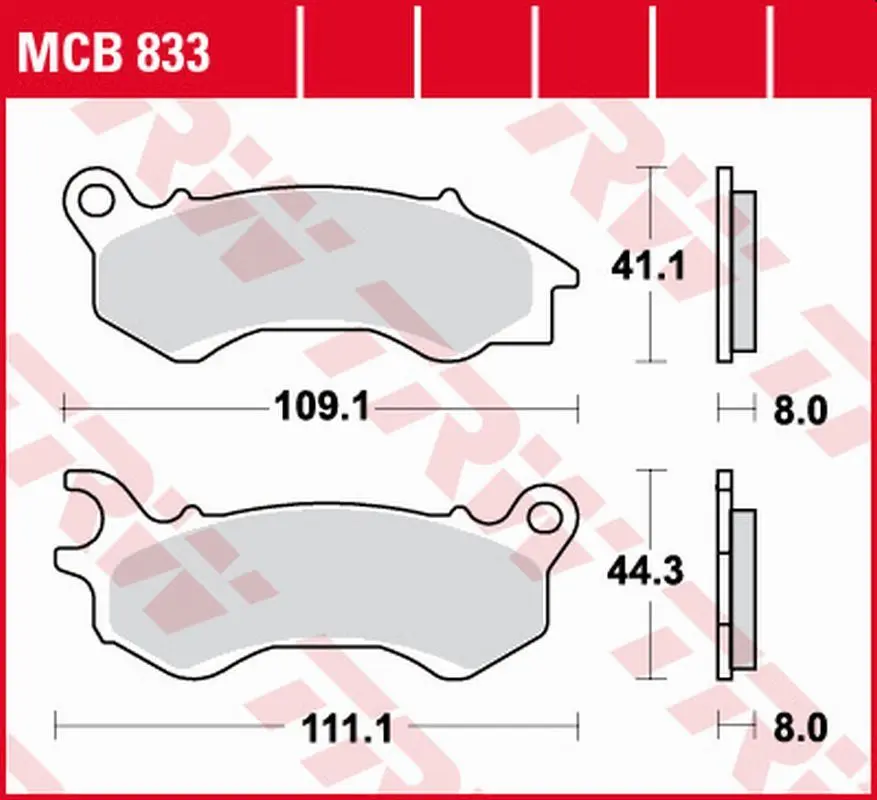 TRW ZF brzdové destičky KH603 sintrované HONDA NSC 50/110 12-, PCX 125/150 10-, KYMCO PEOPLE 125 16-, PEUGEOT DJANGO 50/125/150 14-, přední (TRW ZF)