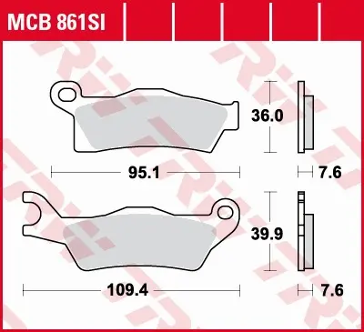 TRW ZF brzdové destičky KH617 sintrované OFFROAD CAN-AM OUTLANDER 800 / 1000 12-, RENEGADE 1000 12-, pravý přední (TRW ZF brzdové destičky KH617)