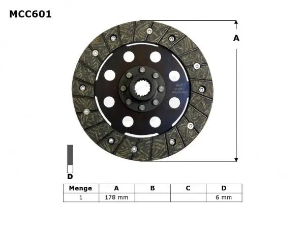 TRW ZF spojkový kotouč BMW R 50 / 60 69-73, R 75 69-80, R 90 73-76, R 100 76-80, (EBS6603) (TRW ZF spojkový kotouč BMW R 50 / 60 69-73, R 75 69-80, R)