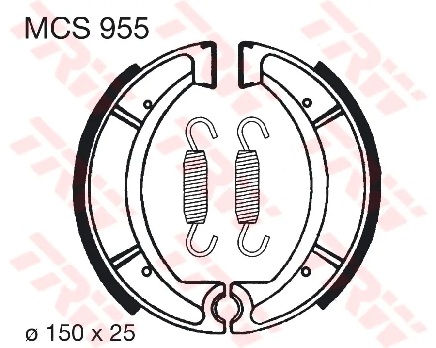 TRW ZF brzdové čelisti YAMAHA XT 500 / 550 / 600 / 600 TENERE (150x25mm) (Y510) (TRW ZF brzdové čelisti YAMAHA XT 500 / 550 / 600 / 600 TENERE)