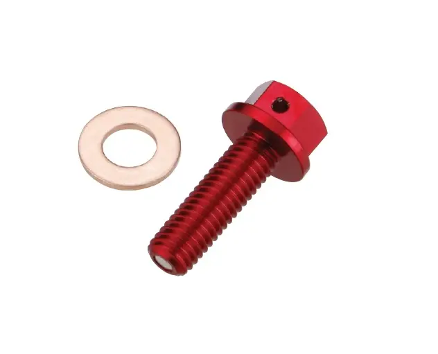 ACCEL vypouštěcí zátka oleje HONDA CRF 250 R/X '04-'15 (s magnetem) barva červená (MDP-00RD) ( )