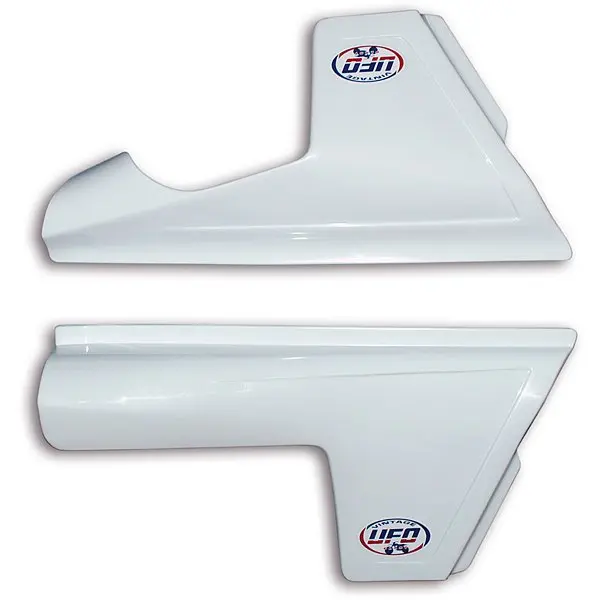UFO boční tabulky na startovací číslo KTM 125/250/350/390/420/495 81-82 barva bílá (UFO boční tabulky na startovací číslo KTM 125/250/350/390/420/495)