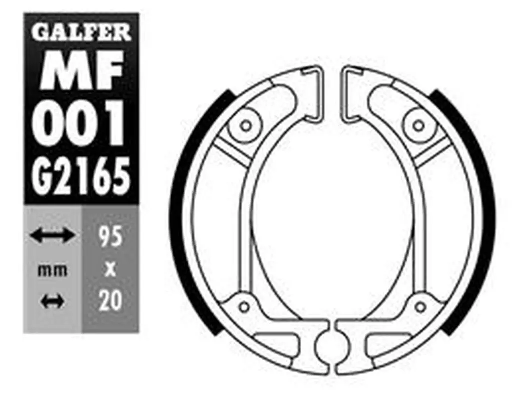 GALFER brzdové čelisti zadní HONDA CRF 70/80/100F 04-, DIO 50 91-93, NE 50 VISION 85-, KYMCO FEVER ZX 50 97-, SA 75/80 VISION 89- ( )