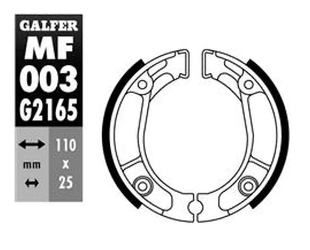 GALFER brzdové čelisti zadní SH304 HONDA CB 50 75-95, MBX 50/80 81-, NSR 50 88-93, XL 125 85-97, XL 200 83-, XR 125 03-, XR 600R 84-90 (GALFER)