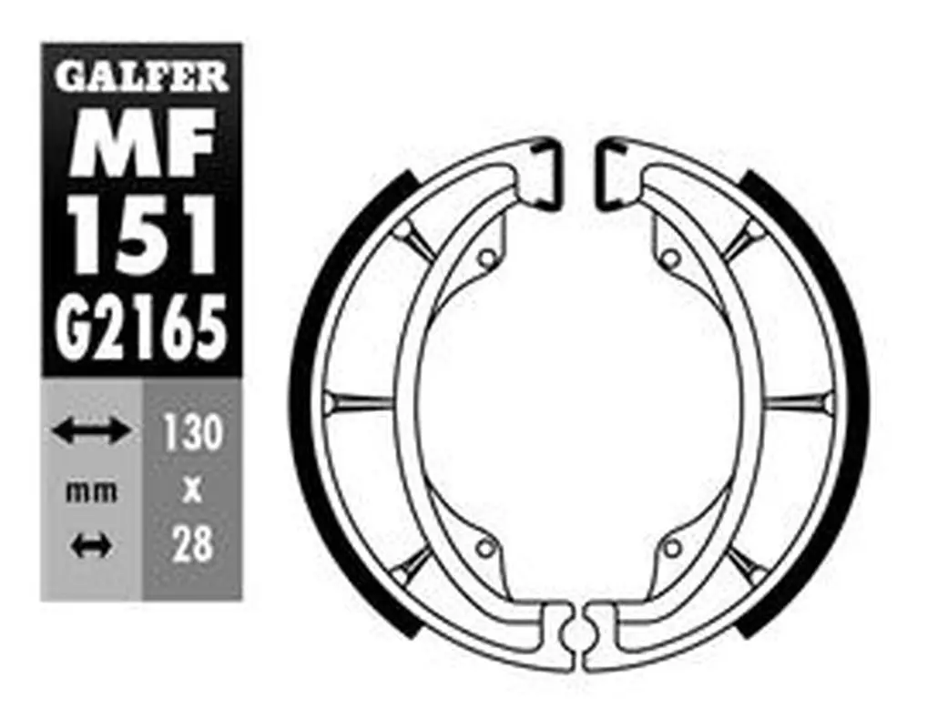 GALFER brzdové čelisti zadní SH602 KAWASAKI ELIMINATOR 125 88-, KX 250 85-86, KX 500 83, SUZUKI DR 125 86-00, DR 250 86-89, DR 600R/PD/DJEBEL/S 85-89,