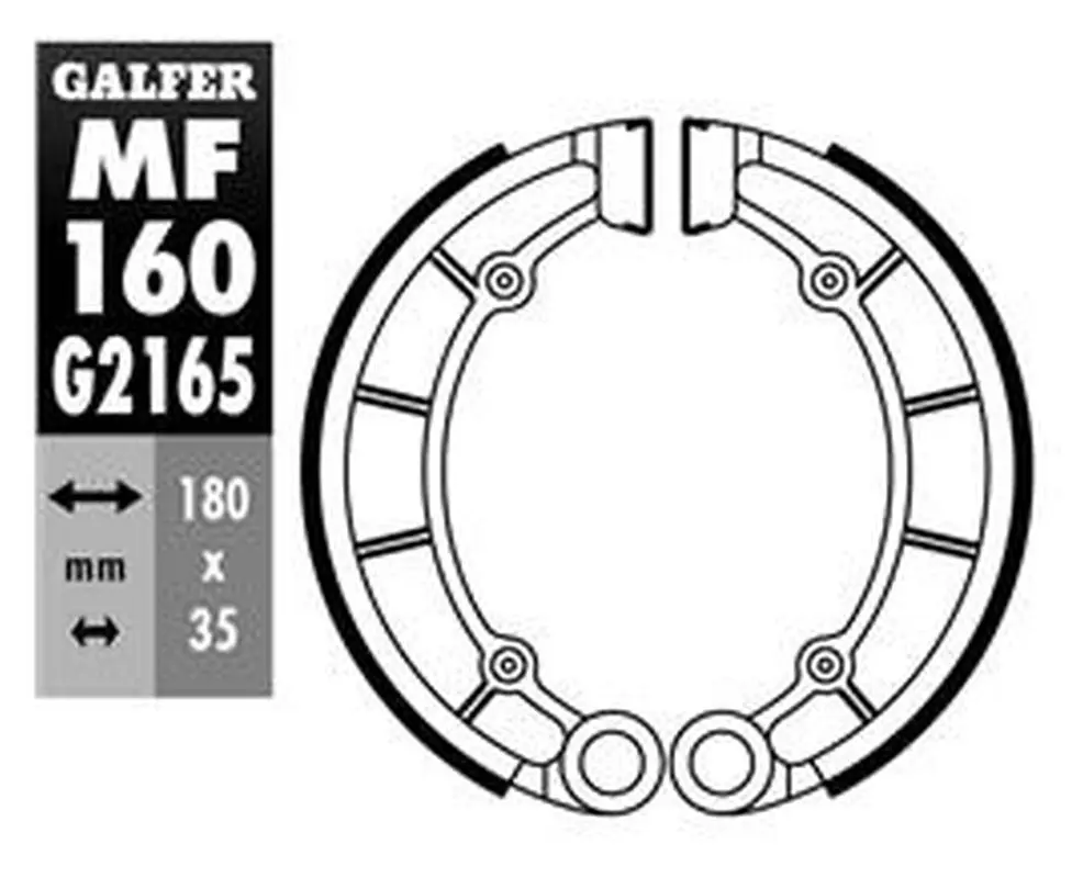 GALFER brzdové čelisti zadní KAWASAKI KDX 200 85-88, KH 500 76-, KX 125 84 ( )