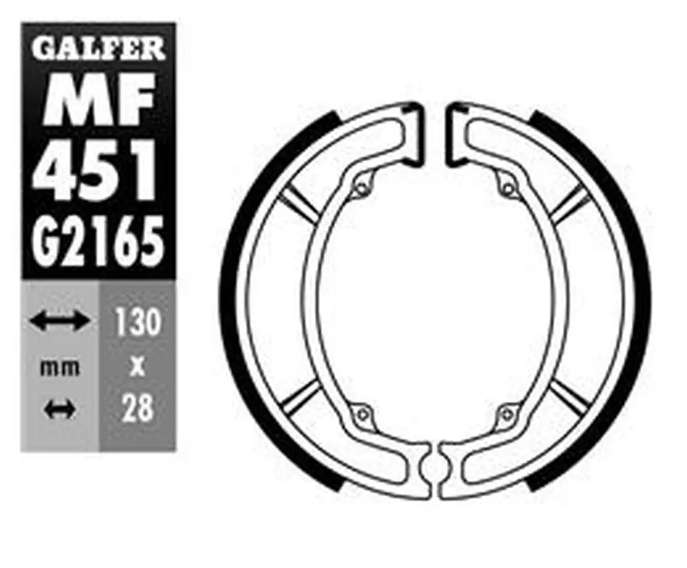 GALFER brzdové čelisti zadní SH506 YAMAHA DT 125LC 84-, DT 80LC 85-88, RD 125LC 82-86, SR 250 80-97, TT 250/350 86-92, TT 600 87-92, TZR 80/125 87-91,