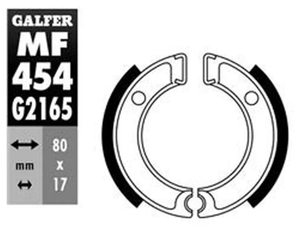 GALFER brzdové čelisti přední/zadní YAMAHA PW 50 80- (80X17mm) (Y501) (GALFER brzdové čelisti přední/zadní YAMAHA PW 50 80- (80X17mm) (Y501))