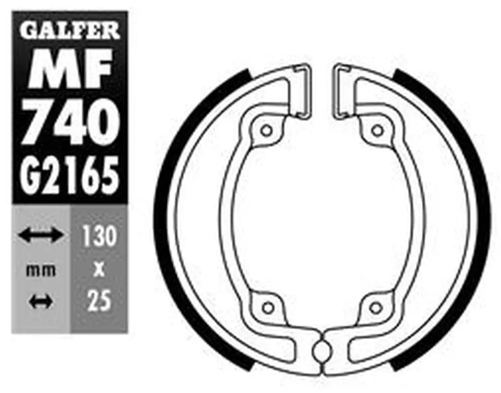 GALFER brzdové čelisti zadní KYMCO AGILITY 125 06-08, AGILITY 50 05-, AGILITY RS 50/125 09-, MOVIE 125 97-, PEOPLE 50 99-04, PEOPLE 125/150 99-16,