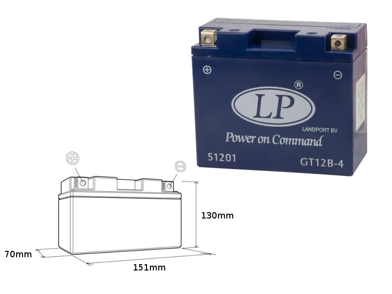 LANDPORT akumulátor gelový GT12B-4 (MG LT12B-4) 12V 11AH 151X70X130 bezúdržbový - zalitý (6) (LANDPORT akumulátor gelový GT12B-4 (MG LT12B-4) 12V)