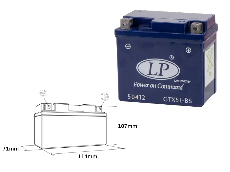 LANDPORT akumulátor gelový GTX5-3 (MG LTX5-3) 12V 4,5AH 114X71X107 bezúdržbový - zalitý - nahrazuje GTX5LBS L (9) (LANDPORT akumulátor gelový GTX5-3)