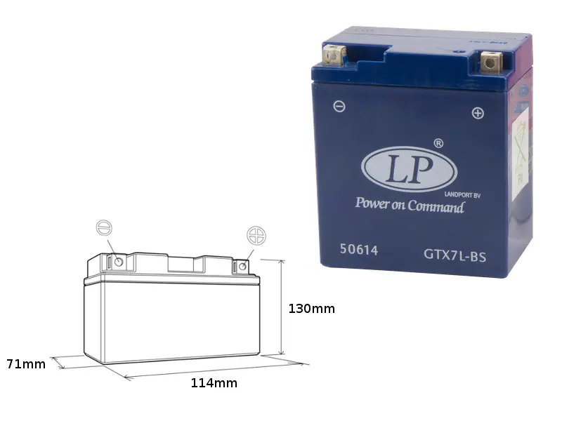LANDPORT akumulátor gelový GTX7-3 (MG LTX7-3) 12V 6AH 114X71X131 bezúdržbový - zalitý - nahrazuje GTX7LBS L (9) (LANDPORT akumulátor gelový GTX7-3)