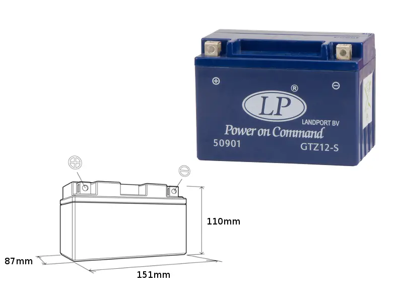 LANDPORT akumulátor gelový GTZ12-S (MG LTZ12-S) 12V 11AH 150X86X110 bezúdržbový - zalitý (4) (LANDPORT akumulátor gelový GTZ12-S (MG LTZ12-S) 12V)