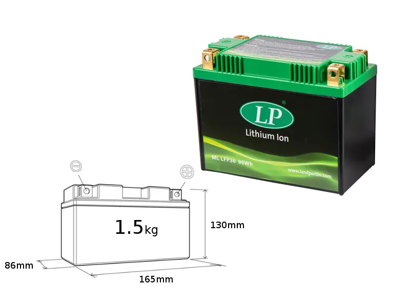 LANDPORT akumulátor lithium-iontový LiFePO4 LFP30 (ML LFP30) (165X86X130) (96 WH) (váha 1500g) (6) (LANDPORT akumulátor lithium-iontový LiFePO4 LFP30)